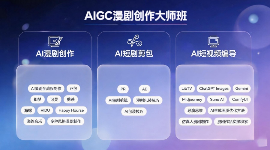 AIGC 漫剧创作大师班课程开课啦！火热报名中！
